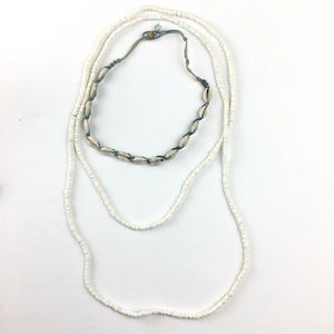 Set 2 puma shell Necklaces Extra long and choker
